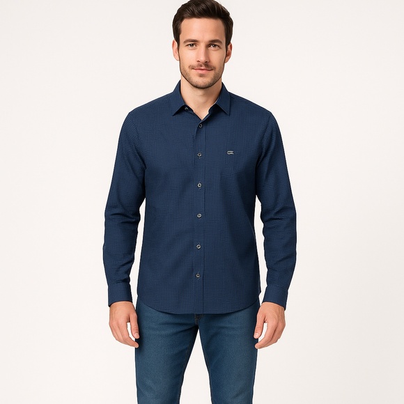 Lacoste Men’s Purple Long Sleeve Button Down Shirt - Picture 1 of 13